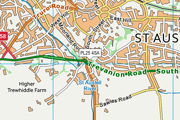 PL25 4SA map - OS VectorMap District (Ordnance Survey)