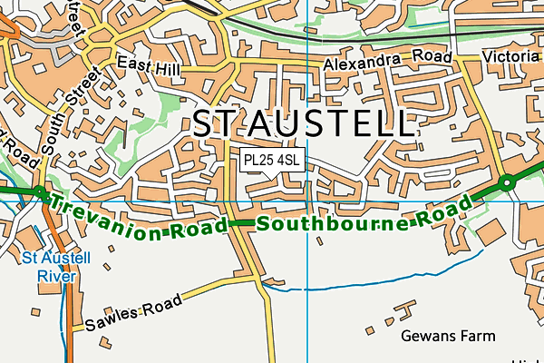 PL25 4SL map - OS VectorMap District (Ordnance Survey)