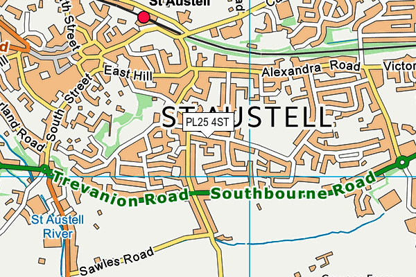 PL25 4ST map - OS VectorMap District (Ordnance Survey)