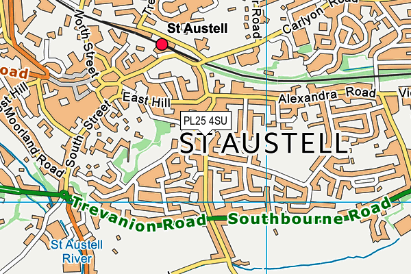 PL25 4SU map - OS VectorMap District (Ordnance Survey)