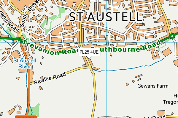 PL25 4UE map - OS VectorMap District (Ordnance Survey)