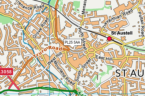 PL25 5AA map - OS VectorMap District (Ordnance Survey)