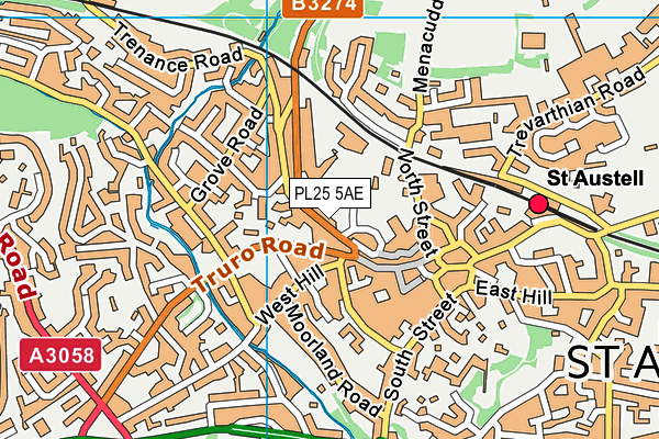 PL25 5AE map - OS VectorMap District (Ordnance Survey)