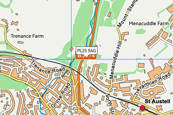 PL25 5AG map - OS VectorMap District (Ordnance Survey)