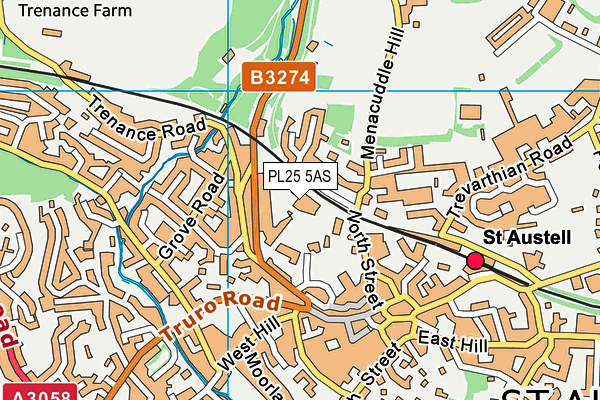 PL25 5AS map - OS VectorMap District (Ordnance Survey)