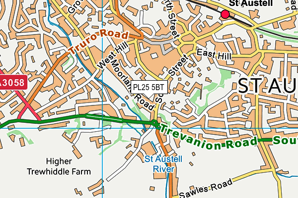 PL25 5BT map - OS VectorMap District (Ordnance Survey)