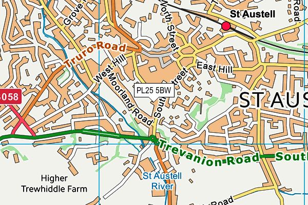 PL25 5BW map - OS VectorMap District (Ordnance Survey)