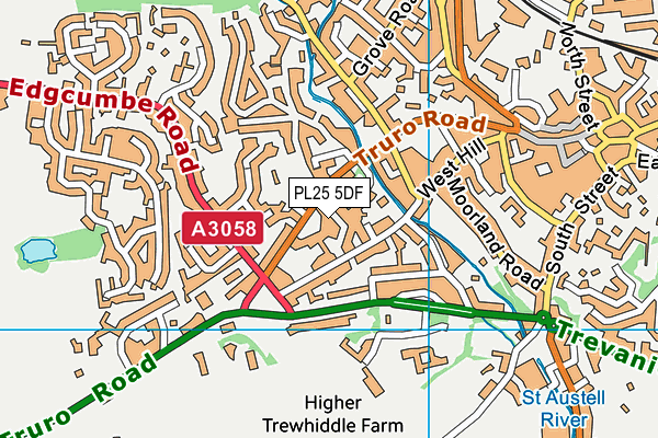 PL25 5DF map - OS VectorMap District (Ordnance Survey)