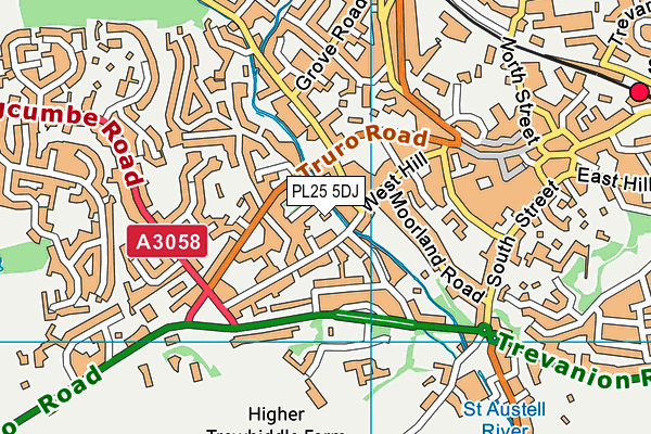 PL25 5DJ map - OS VectorMap District (Ordnance Survey)