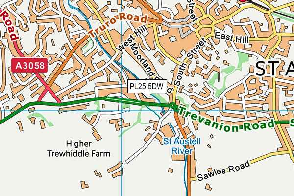 PL25 5DW map - OS VectorMap District (Ordnance Survey)