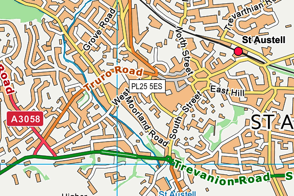 PL25 5ES map - OS VectorMap District (Ordnance Survey)