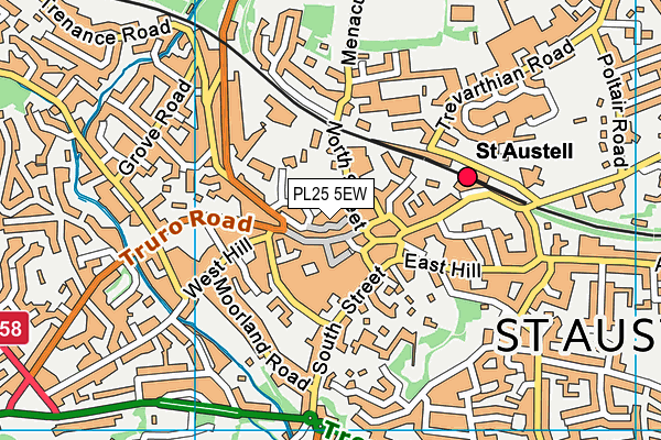 PL25 5EW map - OS VectorMap District (Ordnance Survey)