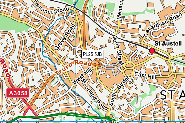 PL25 5JB map - OS VectorMap District (Ordnance Survey)