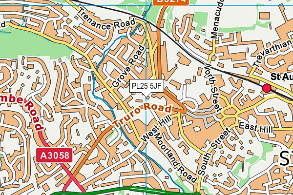 PL25 5JF map - OS VectorMap District (Ordnance Survey)