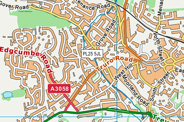 PL25 5JL map - OS VectorMap District (Ordnance Survey)