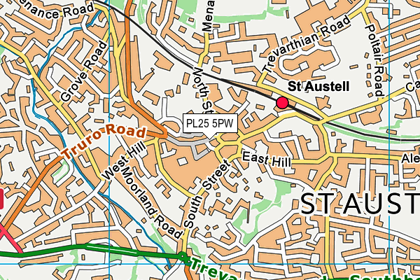 PL25 5PW map - OS VectorMap District (Ordnance Survey)