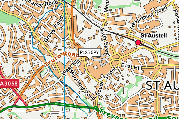 PL25 5PY map - OS VectorMap District (Ordnance Survey)