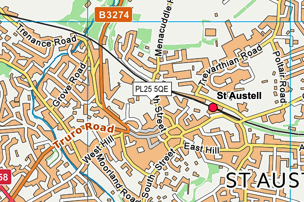 PL25 5QE map - OS VectorMap District (Ordnance Survey)