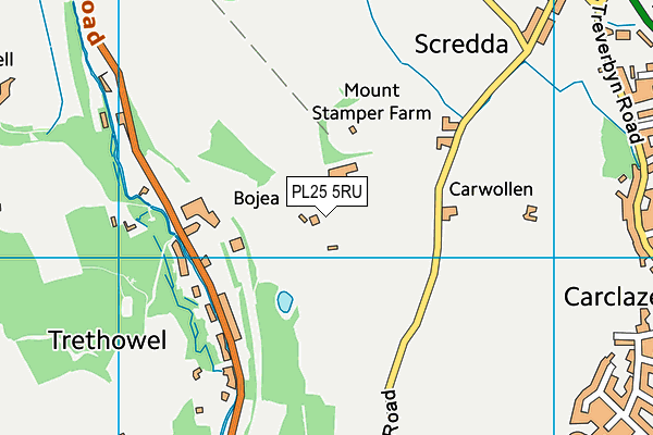 PL25 5RU map - OS VectorMap District (Ordnance Survey)