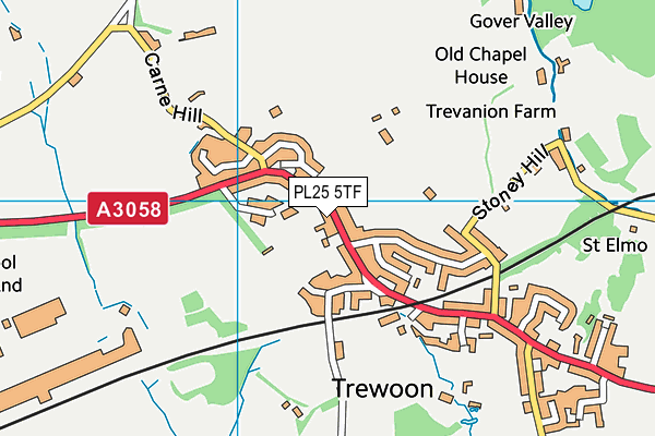 PL25 5TF map - OS VectorMap District (Ordnance Survey)