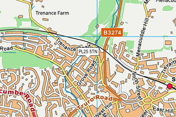 PL25 5TN map - OS VectorMap District (Ordnance Survey)