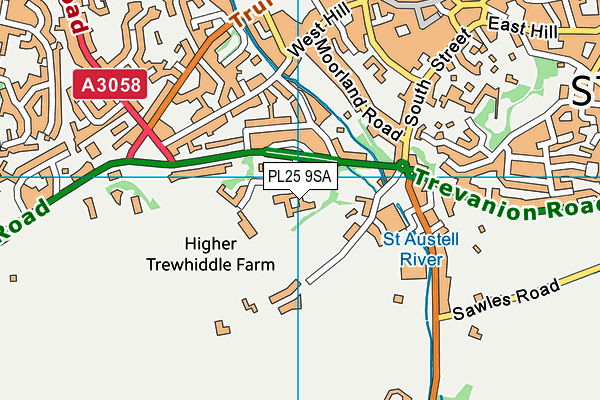 PL25 9SA map - OS VectorMap District (Ordnance Survey)