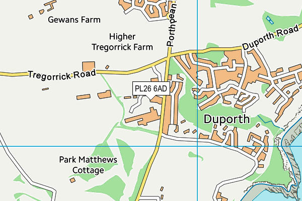 PL26 6AD map - OS VectorMap District (Ordnance Survey)