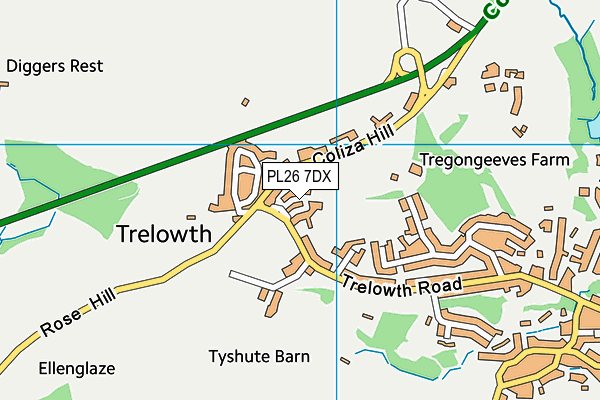 PL26 7DX map - OS VectorMap District (Ordnance Survey)