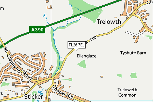 PL26 7EJ map - OS VectorMap District (Ordnance Survey)