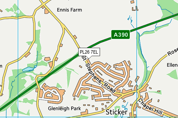 PL26 7EL map - OS VectorMap District (Ordnance Survey)