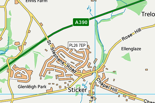 PL26 7EP map - OS VectorMap District (Ordnance Survey)