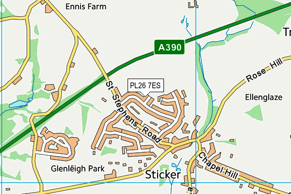 PL26 7ES map - OS VectorMap District (Ordnance Survey)