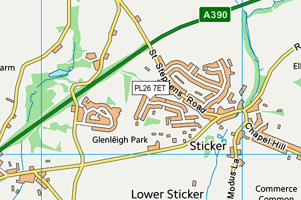 PL26 7ET map - OS VectorMap District (Ordnance Survey)