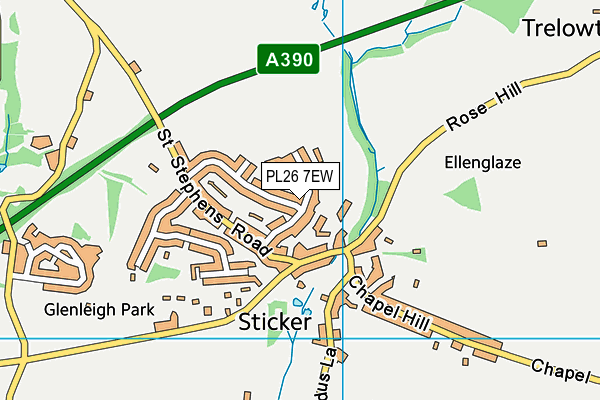 PL26 7EW map - OS VectorMap District (Ordnance Survey)