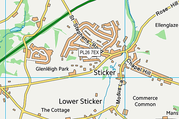 PL26 7EX map - OS VectorMap District (Ordnance Survey)