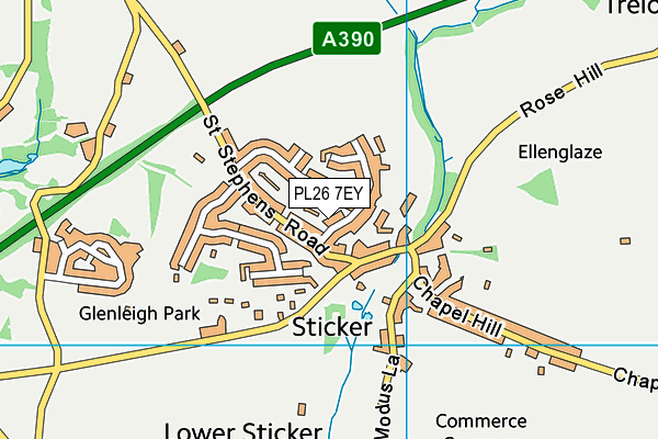 PL26 7EY map - OS VectorMap District (Ordnance Survey)