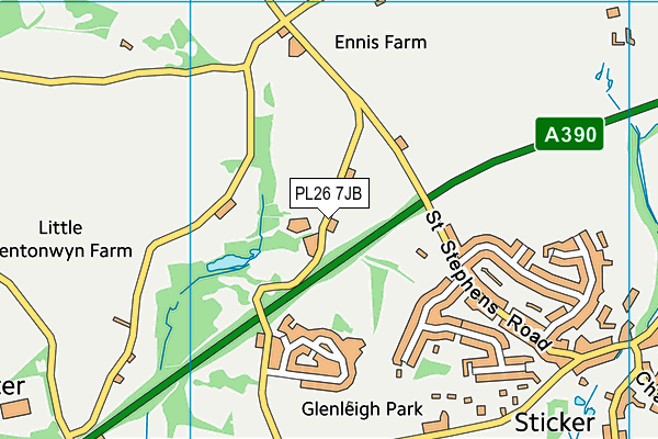 PL26 7JB map - OS VectorMap District (Ordnance Survey)