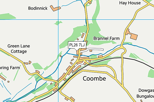 Coombe Playing Field map (PL26 7LJ) - OS VectorMap District (Ordnance Survey)