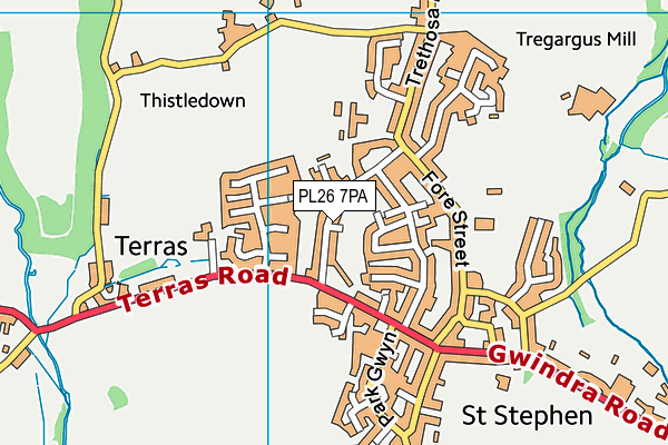 PL26 7PA map - OS VectorMap District (Ordnance Survey)