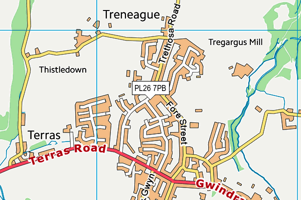 PL26 7PB map - OS VectorMap District (Ordnance Survey)