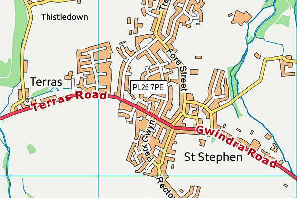 PL26 7PE map - OS VectorMap District (Ordnance Survey)