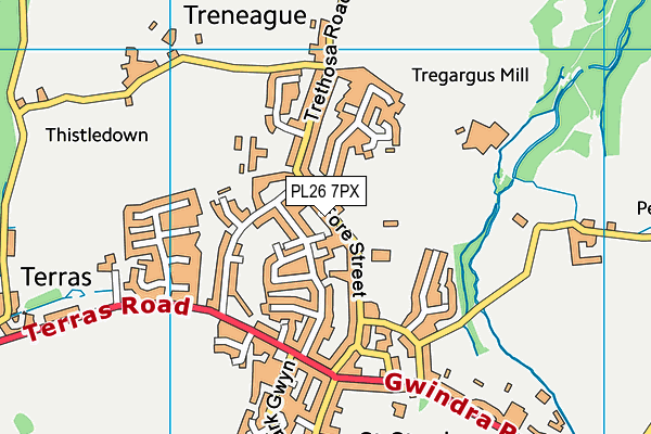 PL26 7PX map - OS VectorMap District (Ordnance Survey)