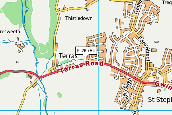 PL26 7RU map - OS VectorMap District (Ordnance Survey)