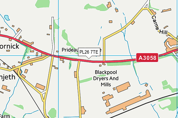 PL26 7TE map - OS VectorMap District (Ordnance Survey)