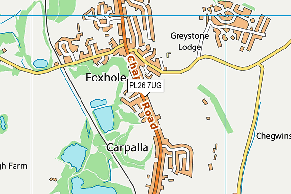 Foxhole Village Green (Closed) map (PL26 7UG) - OS VectorMap District (Ordnance Survey)