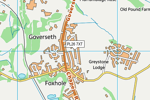 PL26 7XT map - OS VectorMap District (Ordnance Survey)