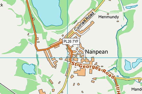PL26 7YF map - OS VectorMap District (Ordnance Survey)