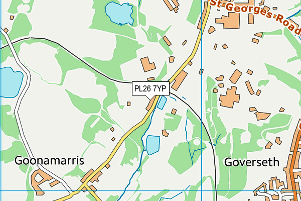 PL26 7YP map - OS VectorMap District (Ordnance Survey)