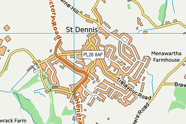 PL26 8AF map - OS VectorMap District (Ordnance Survey)
