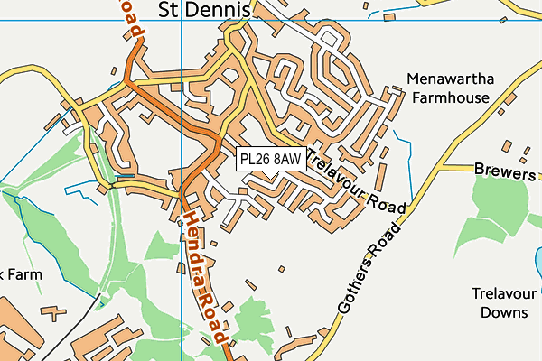 PL26 8AW map - OS VectorMap District (Ordnance Survey)